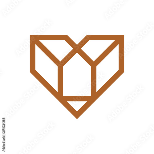 Geometric House With Angular Outline Logo