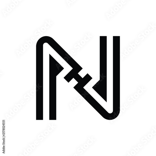 Interlocking Letter N With H Links Logo
