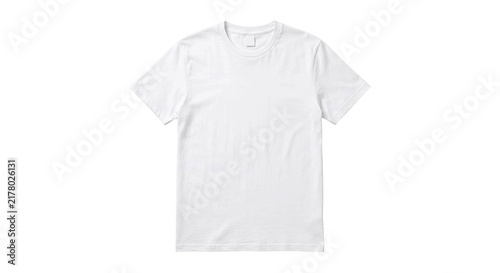 Fotografie Plain white t-shirt with short sleeves and crew neck, perfect for customization