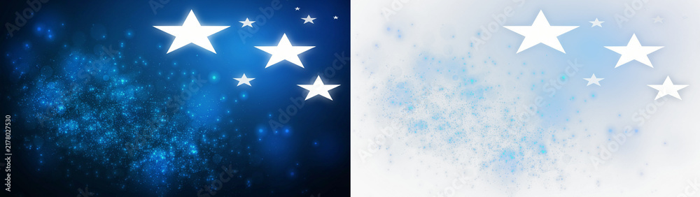Fototapeta premium Abstract magic blue sparkling night sky with stars background isolated on transparent background