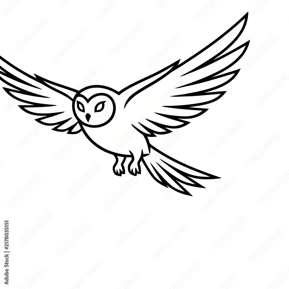 Fototapeta premium Flying Owl Vector Illustration