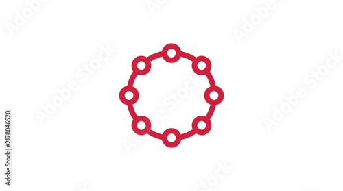 Geometric circle of connected dots icon.