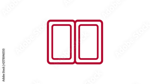 Football referee red and yellow cards icon