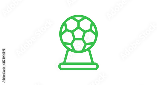 Green soccer ball award icon.