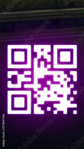 Animation of qr code and connections over road traffic