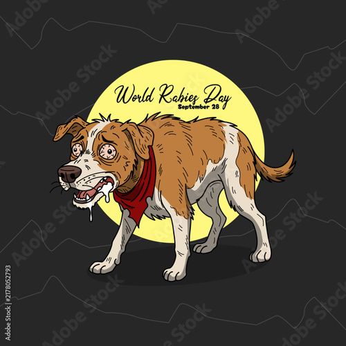 Foto World Rabies Day Awareness Poster Illustration celebrate on September 28