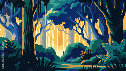forest in night