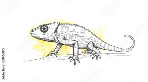 lizard on white background