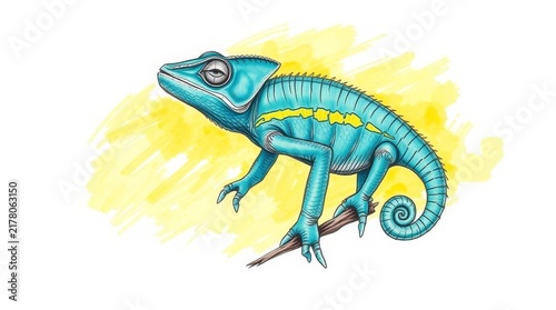 chameleon isolated on white