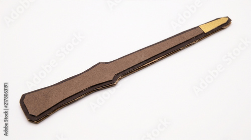 Layered brown cardboard magic wand Halloween prop