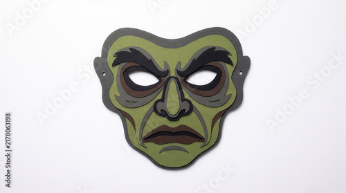 Layered cardboard monster mask for Halloween costumes and decoration