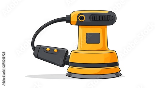 Yellow industrial vacuum cleaner on white background.