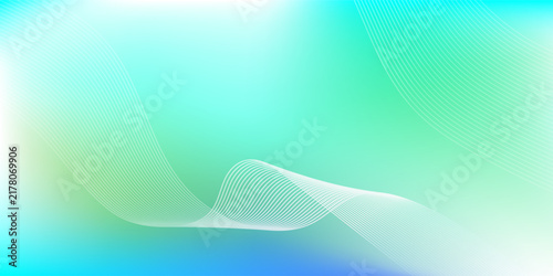 Abstract blue gradient background with shining lines waves. Minimalist background for banner, poster, cover, brochure, flyer, Vektor eps 10