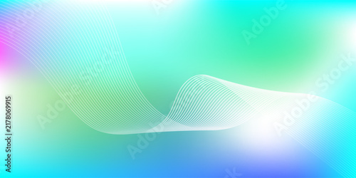 Abstract blue gradient background with shining lines waves. Minimalist background for banner, poster, cover, brochure, flyer, eps 10