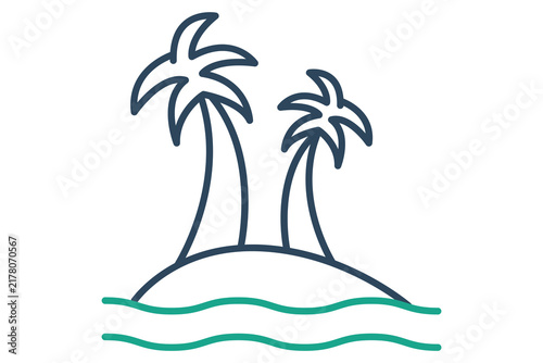 Island icon. line icon style. icon related to summer. holiday elements vector illustration