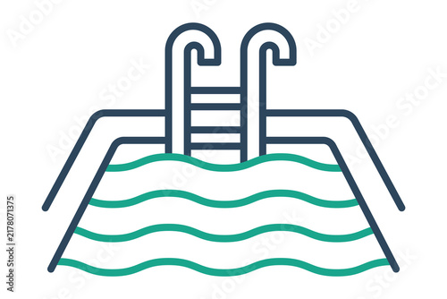 Pools icon. line icon style. icon related to aquatic sports. summer elements vector illustration
