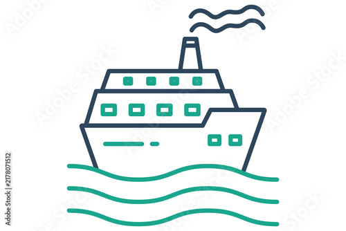 Cruise icon. line icon style. icon related to sailing tours. holiday elements vector illustration