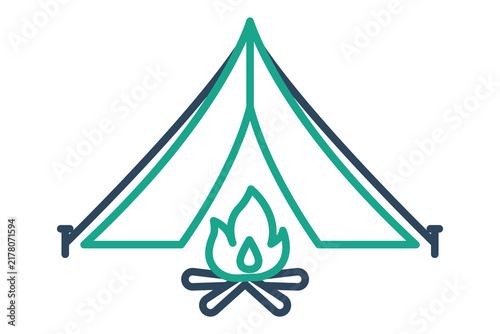 Camping icon. line icon style. icon related to recreation. holiday elements vector illustration