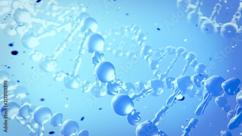 DNA is destroyed by viruses. Nerve Cell Structure with DNA Background - Scientific 3D Motion Graphic
