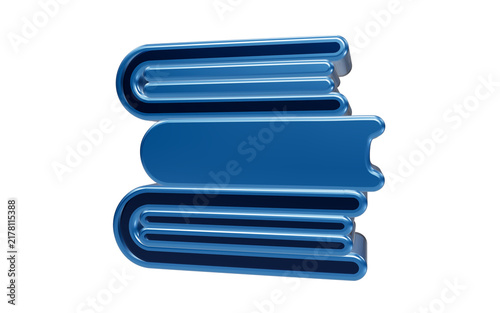 Canvastavla Stack of Blue Books: A minimalistic graphic representation of three stacked blue books, symbolizing knowledge, education, and learning, presented on a plain background