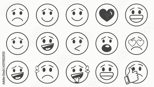 Create 15 Unique Reaction Emoji Icons for Communication and Expression