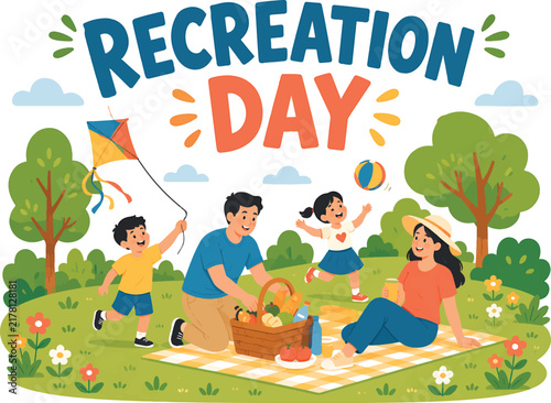 happy family spending quality recreational time together in a beautiful outdoor park