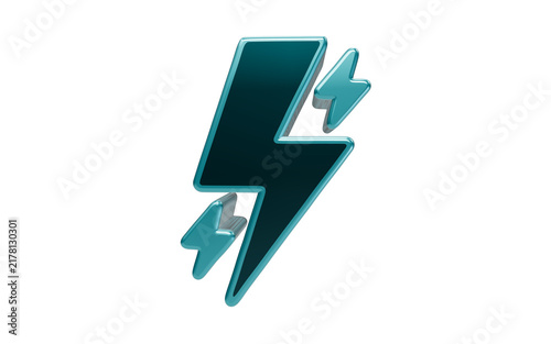 Canvastavla Lightning Bolt Icon: A sleek, 3D-rendered lightning bolt symbol in teal and silver, conveying power, energy, and electricity