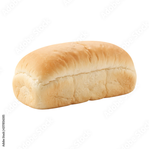 Freshly baked white bread loaf with a smooth golden crust on a black background.