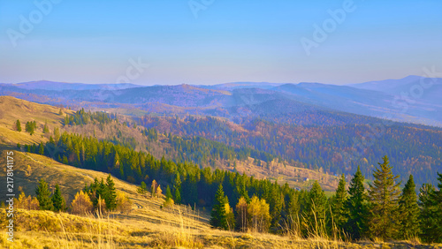 Warm balmy sunny autumn in the mountains