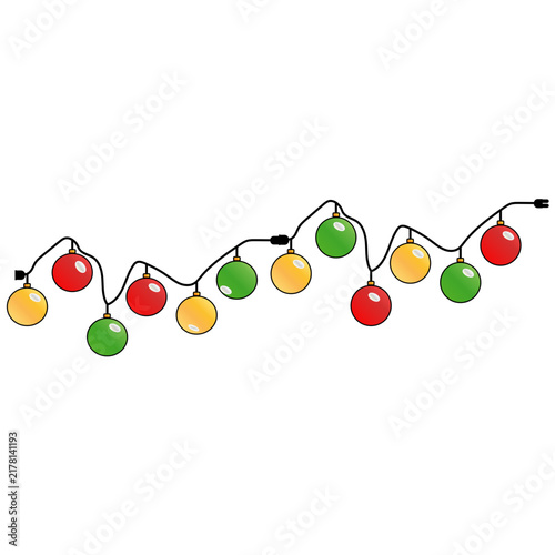 Minimalist holiday string lights vector