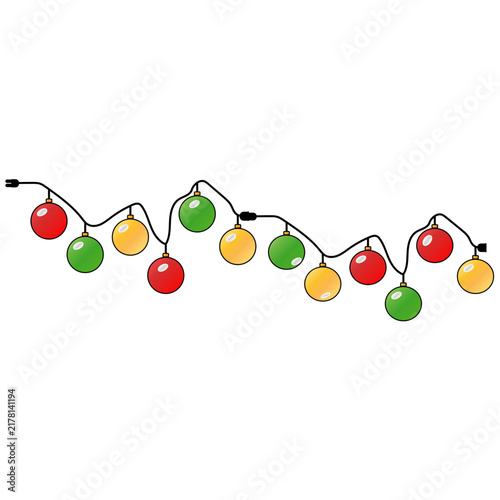 Festive Christmas lights vector illustration.