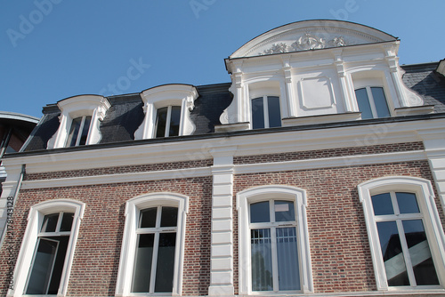 Konstfotografi brick habitation or office building in évreux in normandy in france