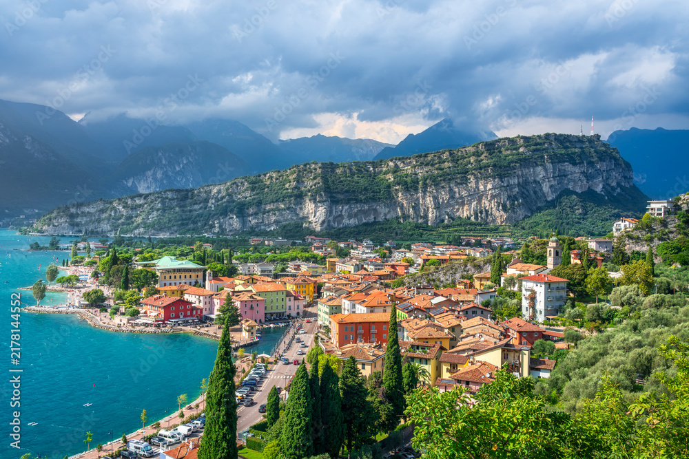Obraz premium Torbole sul Garda Town Aerial View Lake Garda Trentino