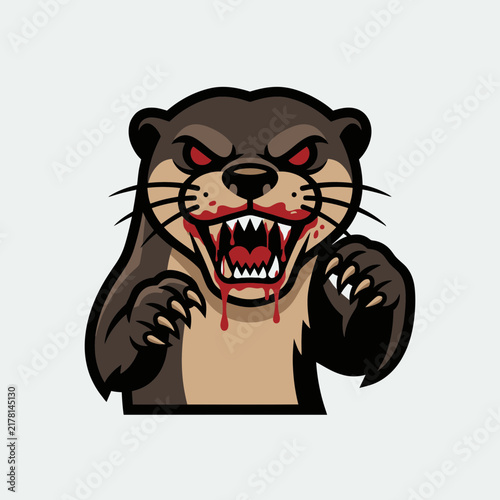Fierce Otter Character Illustration