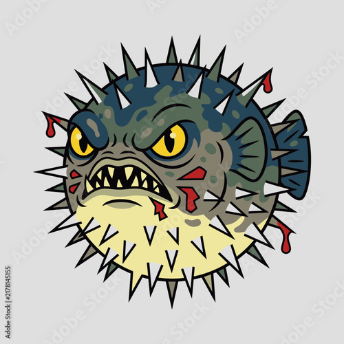 Fierce Pufferfish Illustration