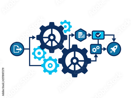 Business Workflow Automation and Process Management Concept