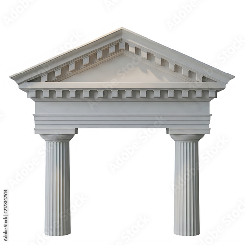 Obraz na płótnie Classical greek architectural pediment structure isolated on transparent background