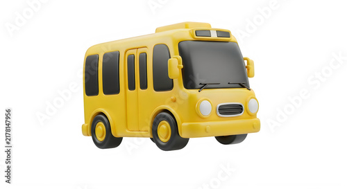 Yellow school bus vector icon isolated on transparent background