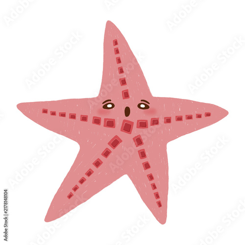 Starfish digital sticker or animal of under the sea sticker.