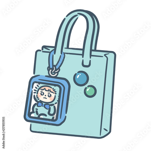 A tote bag designed to display and carry a plush toy.