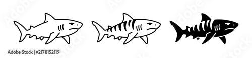 Shark Icons, Marine Life Vector Art, Ocean Predators Collection