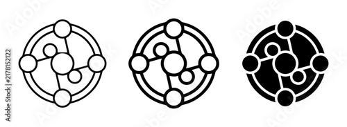 Molecular Structure Icons, Science Network Symbols, Chemistry Connection Graphics