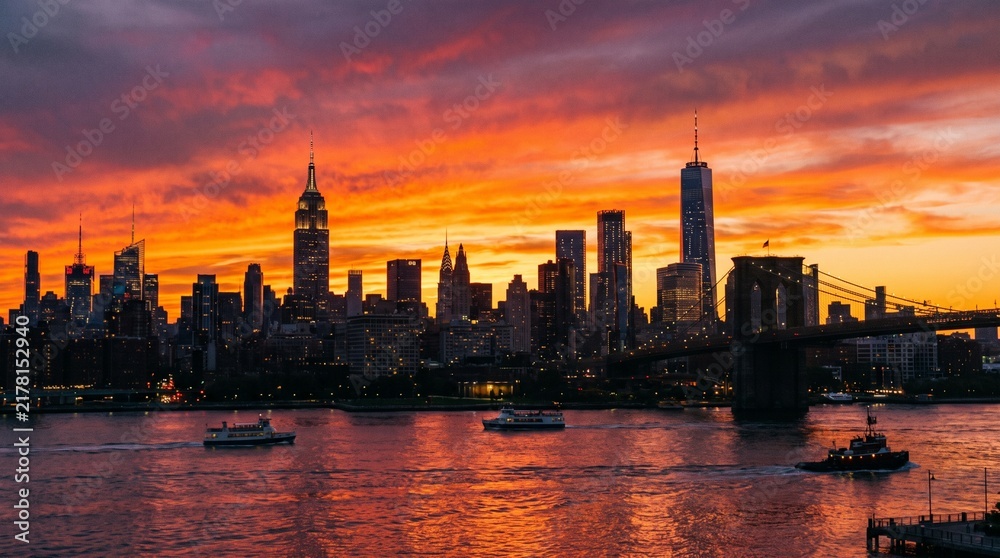 Fototapeta premium sunset over the river