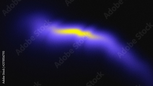 Obraz na płótnie Abstract grainy gradient background with glowing blue and yellow cosmic dust lig