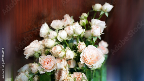 Fresh Spray Roses Blossoms Displayed in Florist Shop