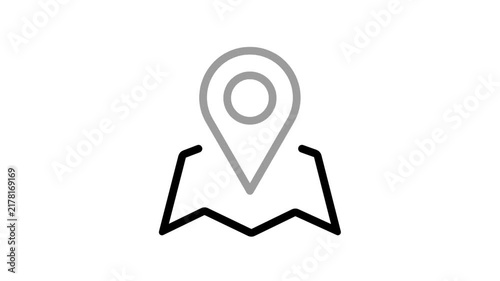 Flat map marker icon with animated movements.