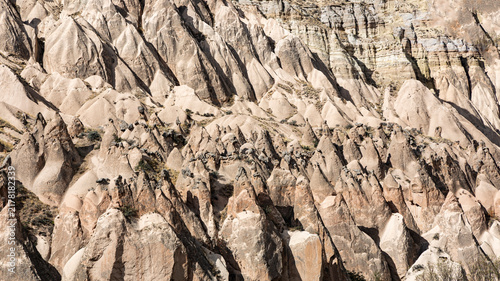 Bild auf Leinwand Scenic view background  of Geological rock formations and cone-shaped hills in P