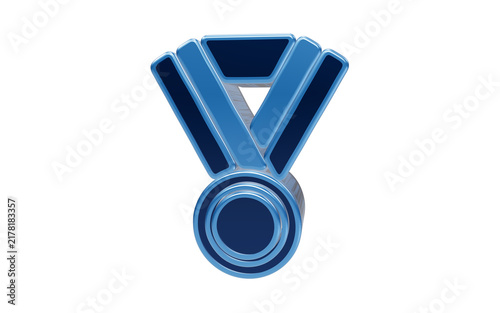 Fotografía Blue Ribbon Award: A stylized blue ribbon award signifies recognition and accomplishment, rendered in a 3D graphic style