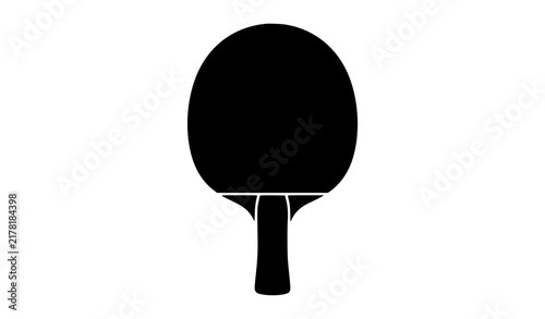 Black table tennis paddle icon isolated on white background sports equipment vector