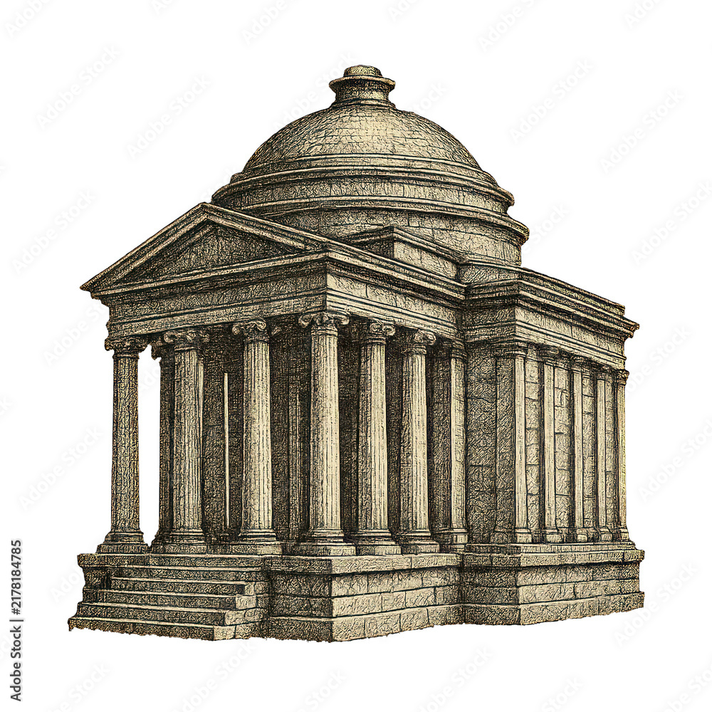 Obraz premium PNG Classical architecture temple illustration.